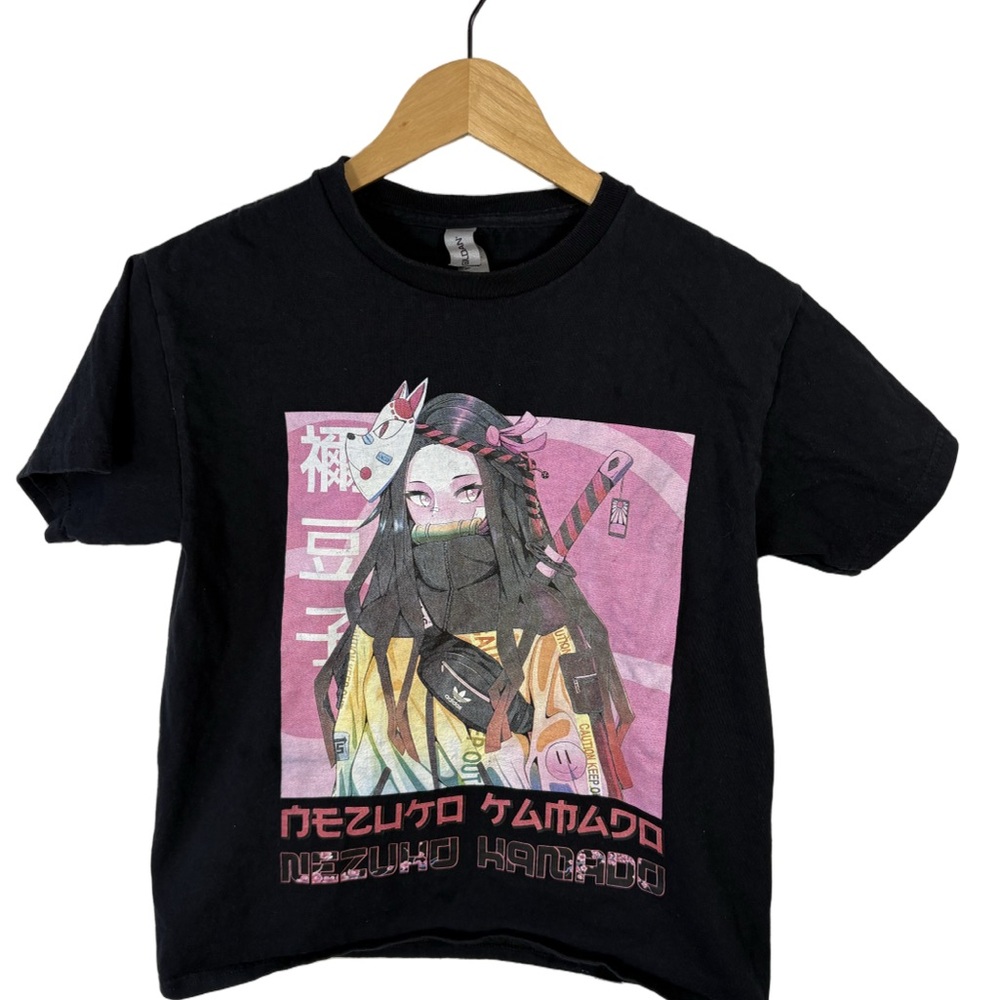 Nezuko Kamado Anime Graphic Tee Black Youth Large Demon Slayer